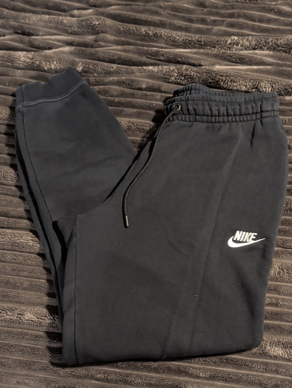 Nike Black Jogger Sweatpants with White Swoosh